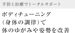 ボディチューニング（身体の調律）で身体の歪みや姿勢を改善