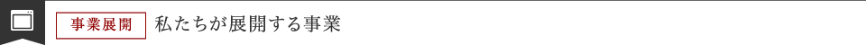 私たちが展開する事業